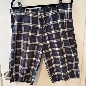 Classic Navy Plaid Men's Shorts